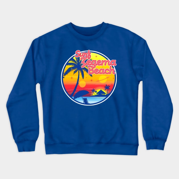 Surf Zegema Beach v2 Crewneck Sweatshirt by PopCultureShirts